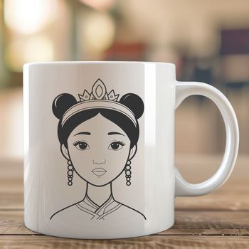 A stylized illustration of a young female princess, suitable for vector art projects.