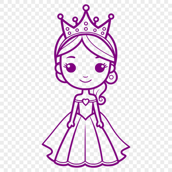 An SVG vector graphic image featuring a girl dressed as a royalty, suitable for various design purposes.