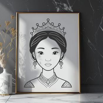 Illustration of a young female princess in medieval attire.