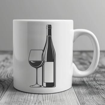 A high-quality SVG illustration of a bottle of wine in a glass.