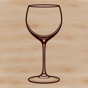 A stylized illustration of a glass of wine, suitable for vector graphics design.