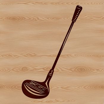 A 2D illustration of a golf club, suitable for graphic design projects and cutout stencils.