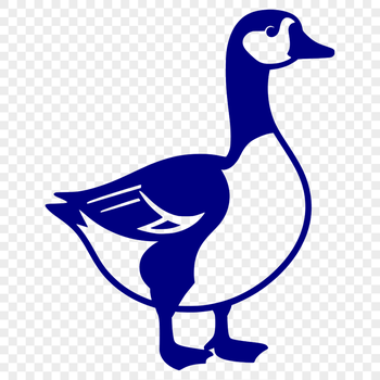 An illustration of a goose in simple silhouette form.