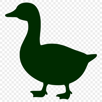 A single goose standing on a grassy background.