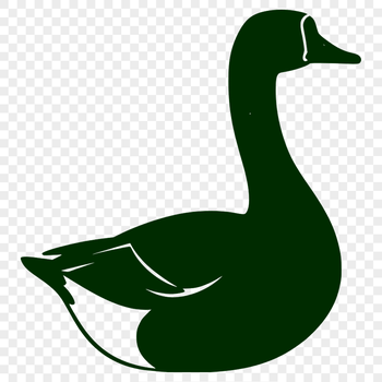 A simple silhouette illustration of a goose in vector format.