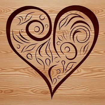 A stylized heart shape designed for vector graphics and cutting machine projects.