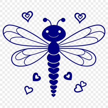 An outline of a large dragonfly with intricate details, suitable for cutting or tracing.