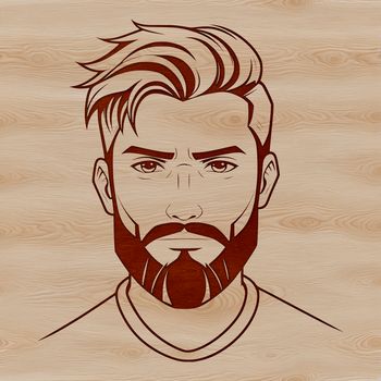 Male figure with beard, created as vector art for cutting machines or stencils.