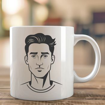 A digital illustration of a male figure in a minimalist style.
