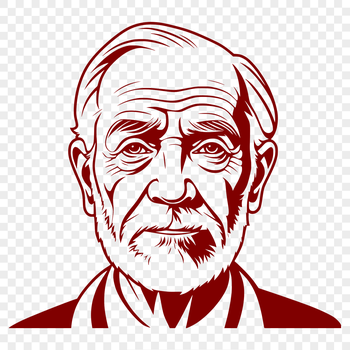 A detailed outline illustration of a male figure, suitable for vector art and cutting machine designs.