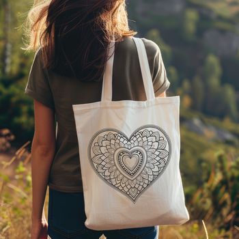 A intricately designed mandala pattern featuring a heart shape, suitable for cutting machines or laser cutters.