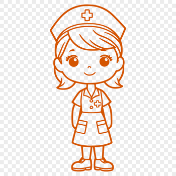 Female nurse standing in a hospital setting, representing the healthcare profession.