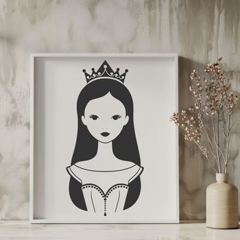 Female royalty character designed as vector art.