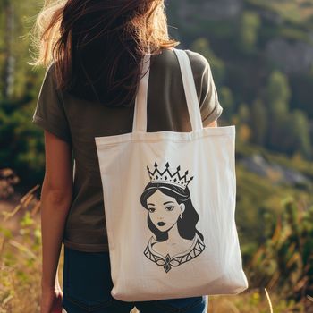 A young female princess character in a royal gown, suitable for vector graphics and cutting machine designs.