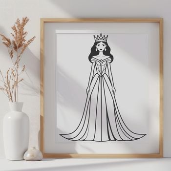 Female character design in vector format, suitable for cutting machines or laser engraving.