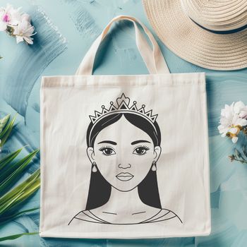 A digital illustration of a female princess in a traditional royal attire.