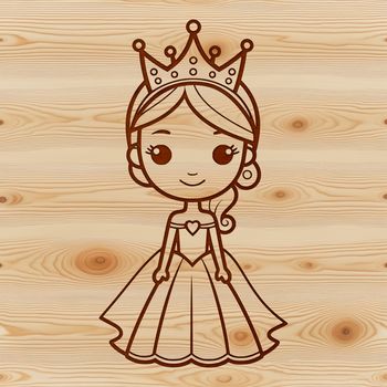 A digital illustration of a young princess in a medieval-inspired outfit.