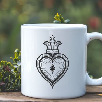 A sacred heart icon in vector format, suitable for various applications including web design and laser cutting.