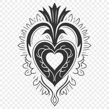 A stylized illustration of the Sacred Heart symbol in a vector format.