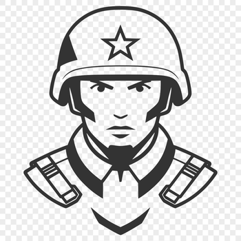 A digital illustration of a man in military attire, suitable for vector graphics applications.
