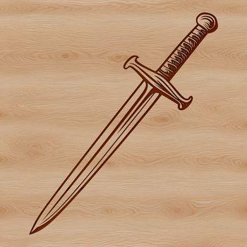 A high-quality digital illustration of a medieval-style sword.