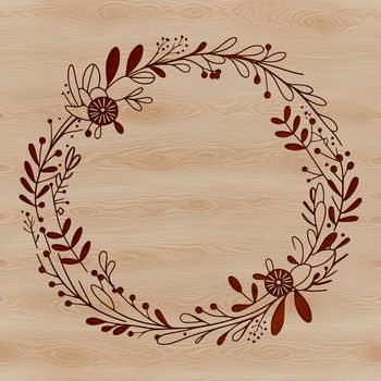 A floral wreath design created in vector format, suitable for use with cutting machines and stencils.