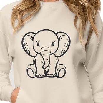 A detailed illustration of an elephant in a vector format, suitable for digital and print use.