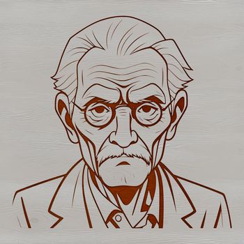 A simple, high-quality illustration of an elderly male figure.