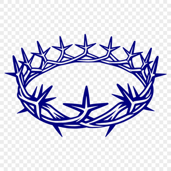 Vector illustration of the Crown of Thorns, a symbol in Christianity with thorny branches forming a circular shape.