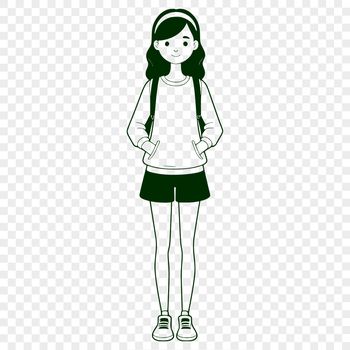 Vector graphic portrait of a female child.