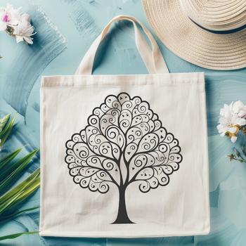 A stylized tree illustration suitable for vector art designs in Procreate or Photoshop.