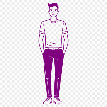 An isolated vector graphic of a single adult male.