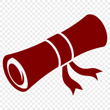 A digital vector art representation of a scroll used to award diplomas.