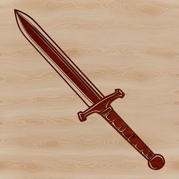 A high-resolution vector illustration of a sword, suitable for printing or digital use.