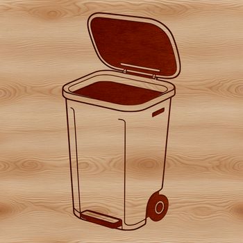 Illustration of a standard trash can for vector art designs.