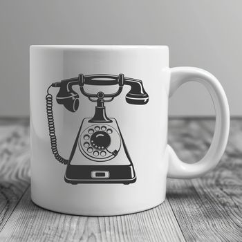A sleek telephone icon made up of geometric shapes, suitable for vector design and cutting machine applications.