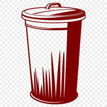 A simple illustrated trash can with a lid, suitable for graphic design and digital art.