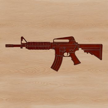 Illustration of a rifle, vector graphics design suitable for various uses.