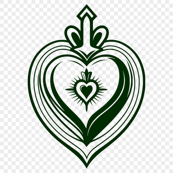 A vector graphic representation of the Sacred Heart icon, suitable for digital designs.