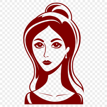A stylized illustration of a woman in various poses and designs suitable for crafting and design projects.