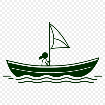 A simple vector illustration of a sailboat on calm waters.