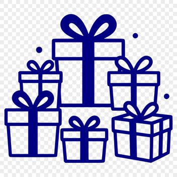 Wrapped Gift Icon with Ribbon and Bow A wrapped gift box with a ribbon and bow, suitable for various occasions including Christmas and birthdays.