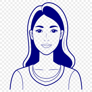 A stylized illustration of a woman in various poses and styles.