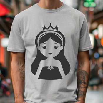 Illustration of a young female princess in a regal setting.