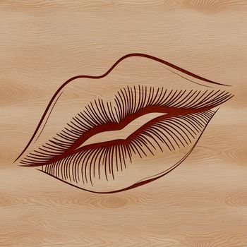 A detailed illustration of human lips in vector format, suitable for graphic design and digital art.