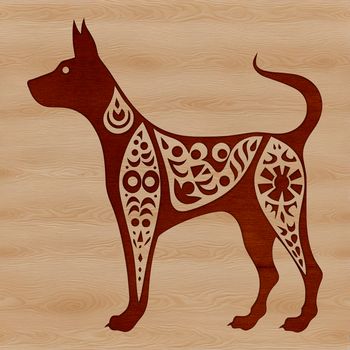 A high-quality digital illustration of a standing Doberman Pinscher in ornate detail.