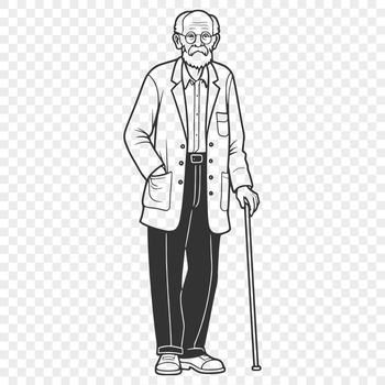 A detailed vector illustration of an adult male figure, suitable for digital design and crafting projects.