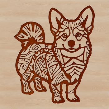 A detailed illustration of a standing Welsh Corgi, perfect for vector design and commercial or personal use.