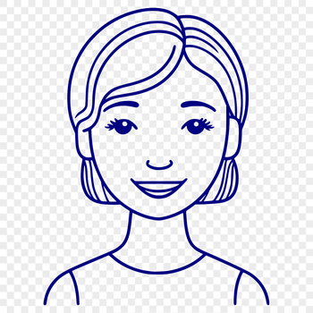 A digital illustration of a woman, created as a vector graphic for various design applications.