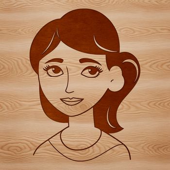 A female figure in a stylized illustration, suitable for graphic design projects.